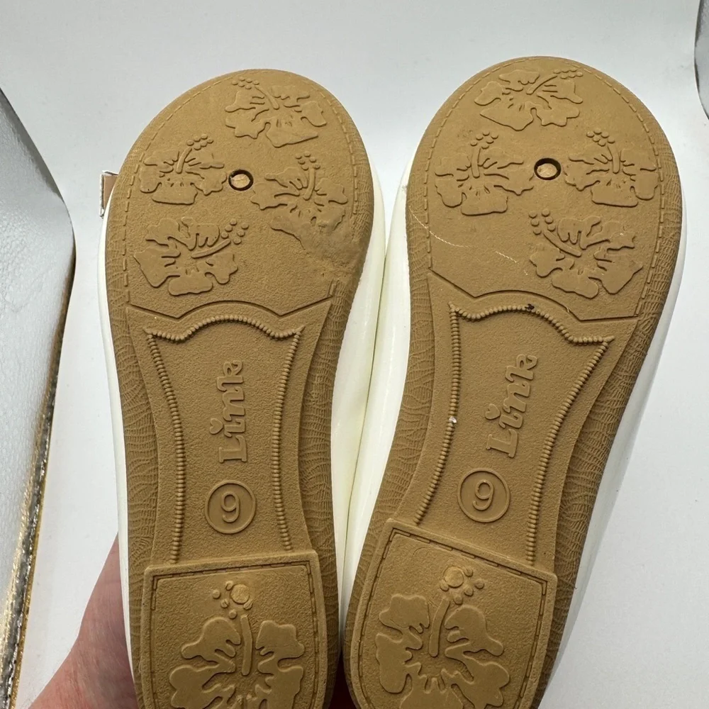 Link Comfort Toddler Size 9 White Patent Dress Shoes Flats with Bow